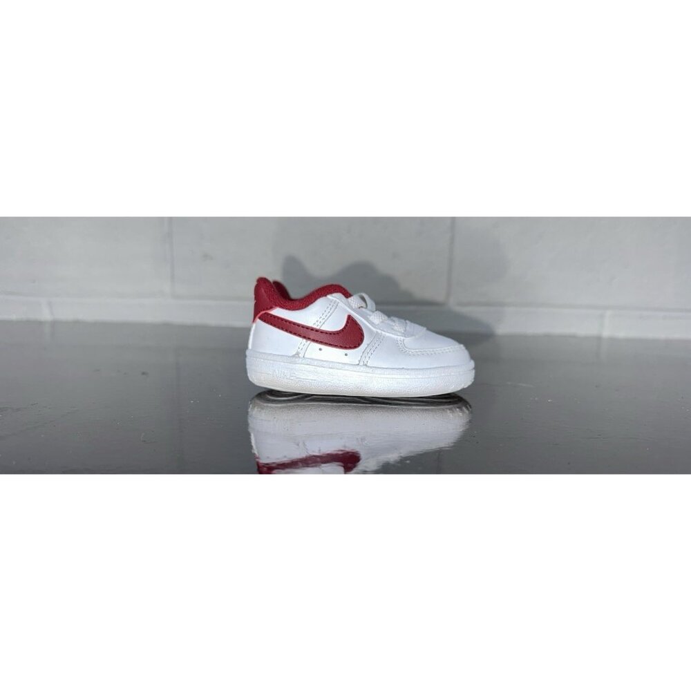 Nike Force 1 Crib CB Boys Baby Infant Athletic Shoes Booties Size 3C White Red